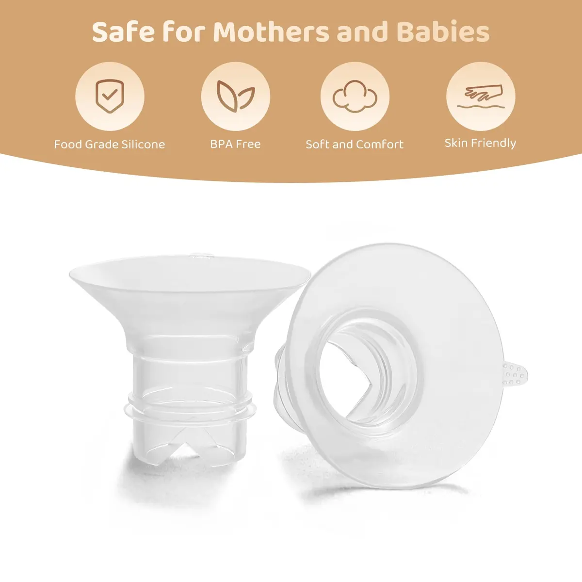 Suniceme 17mm Flange Inserts for 24mm Shields | BPA-Free Silicone, 4-Pack - view 5