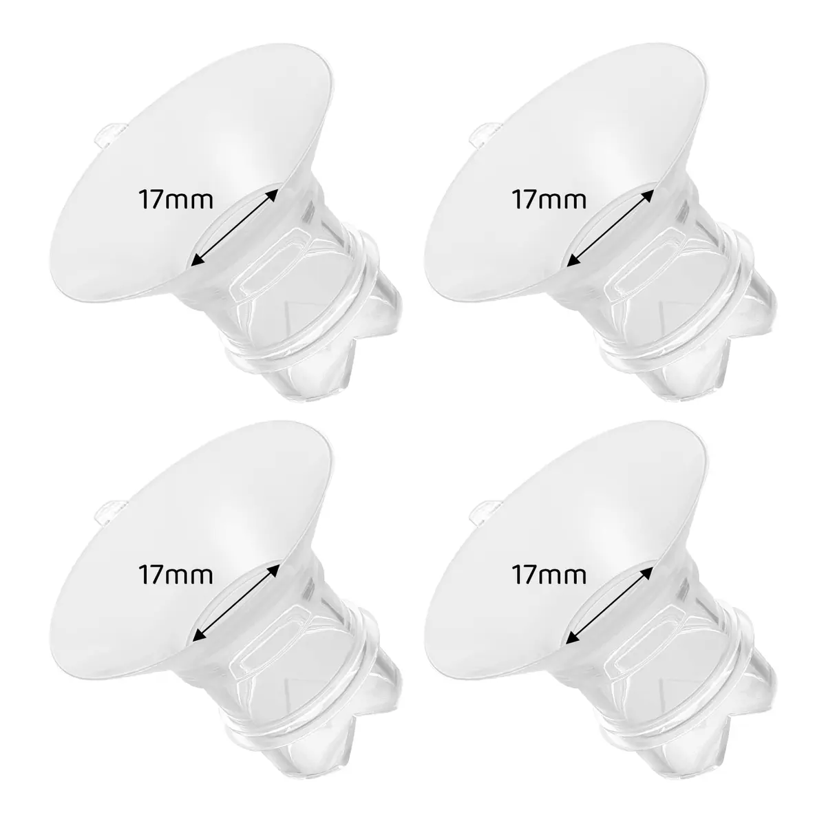 Suniceme 17mm Flange Inserts for 24mm Shields | BPA-Free Silicone, 4-Pack - main product image