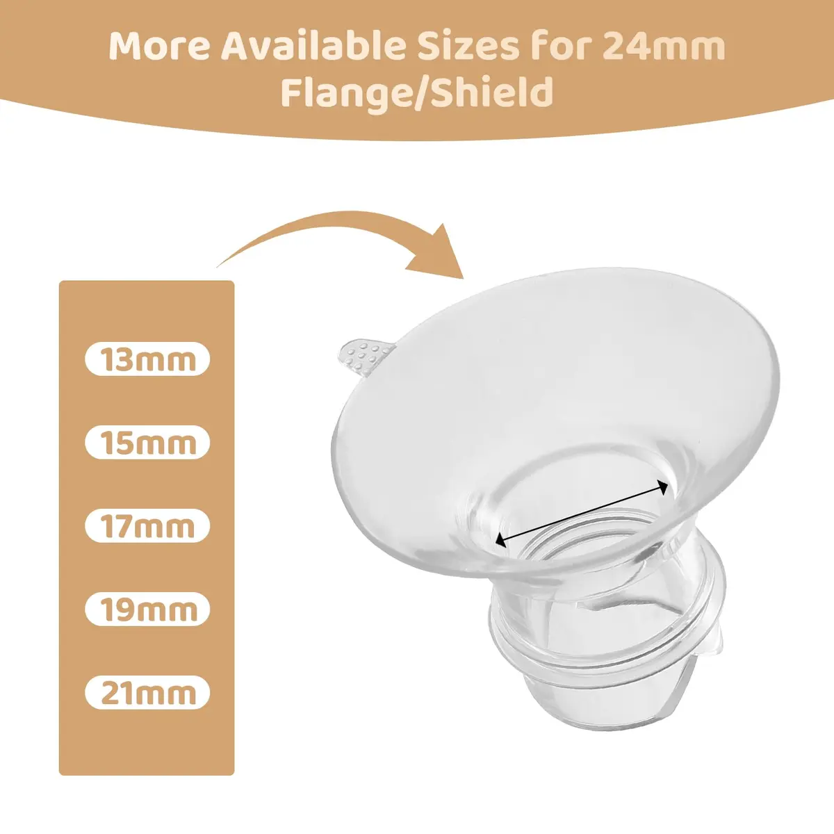 Suniceme 17mm Flange Inserts for 24mm Shields | BPA-Free Silicone, 4-Pack - view 2