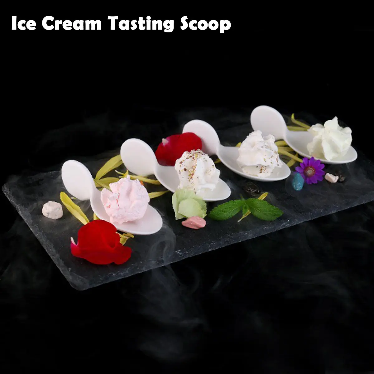 ULWSKY Porcelain Fish Shaped Tasting Spoons 10 cm (3.9 inches) - Set of 20 | Unique Appetizer Serving - view 6