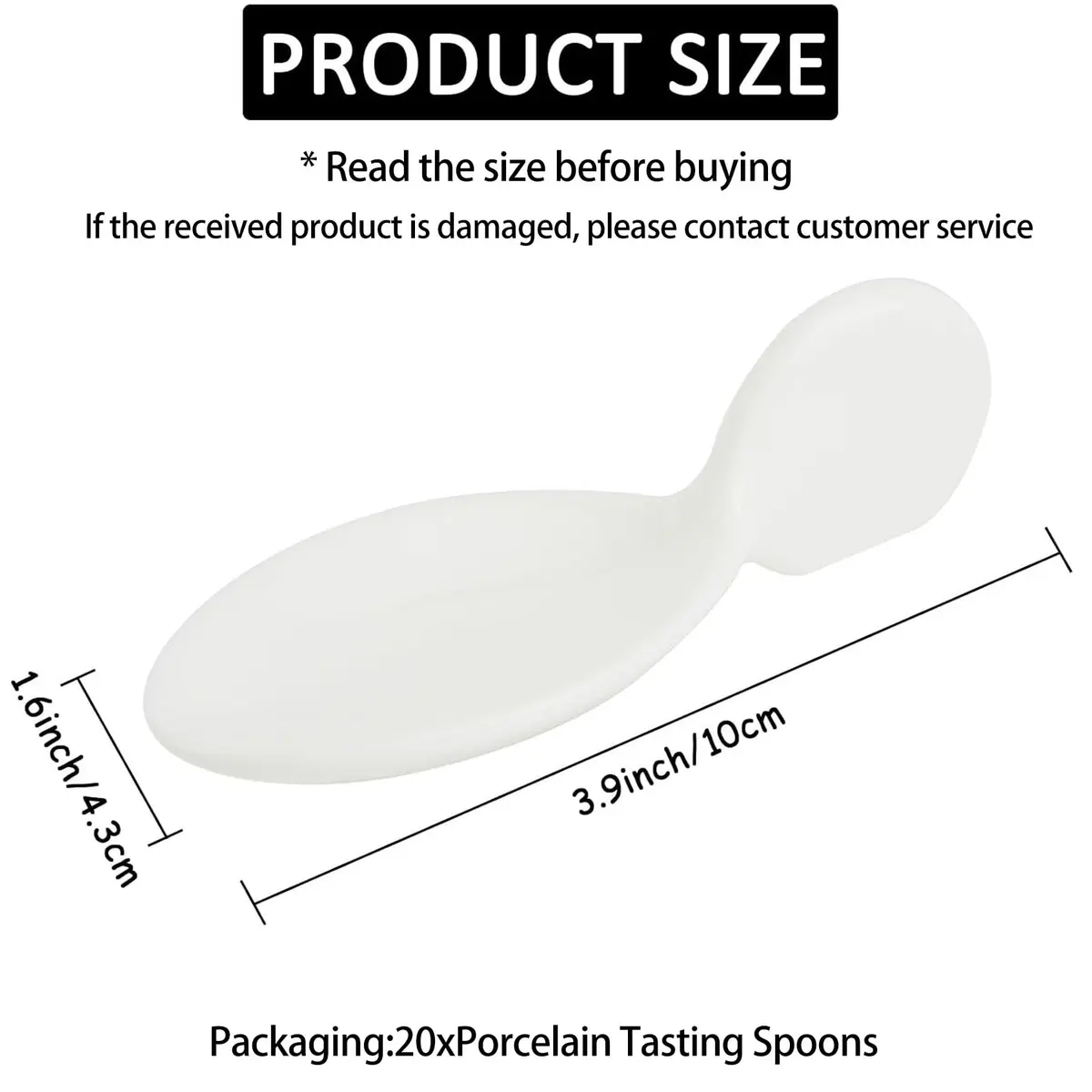 ULWSKY Porcelain Fish Shaped Tasting Spoons 10 cm (3.9 inches) - Set of 20 | Unique Appetizer Serving - view 3