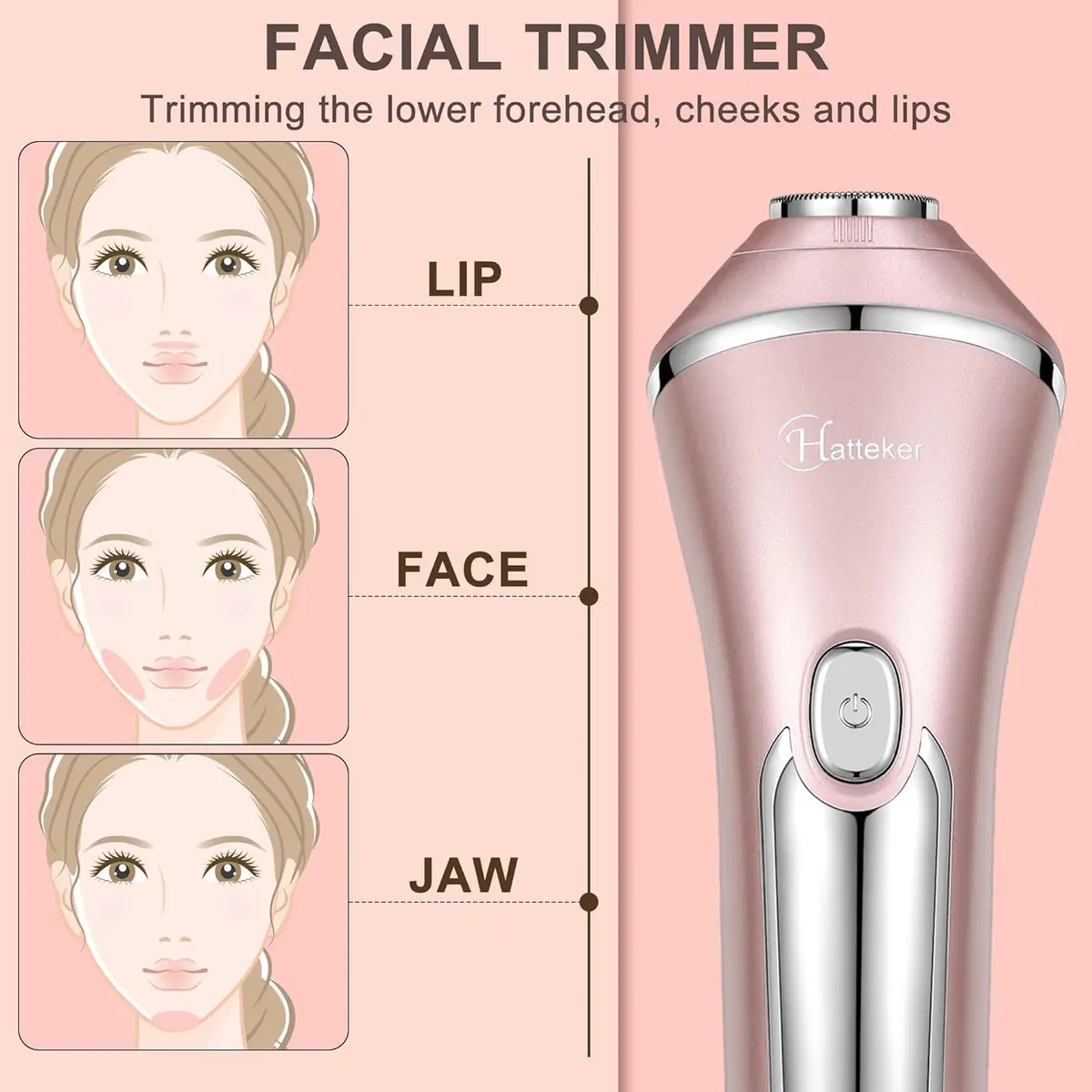 Hatteker 3-in-1 Lady Shaver & Epilator Kit 100 Min Runtime | Painless Waterproof USB Rechargeable - view 4