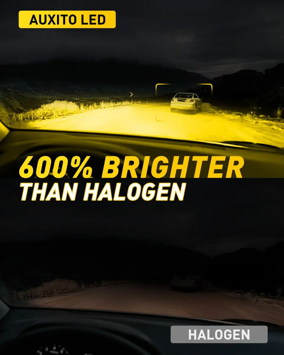 AUXITO H3 LED Bulb Yellow 3000K 16,000LM (Pack of 2) | Super Bright Fog Light Upgrade - view 2