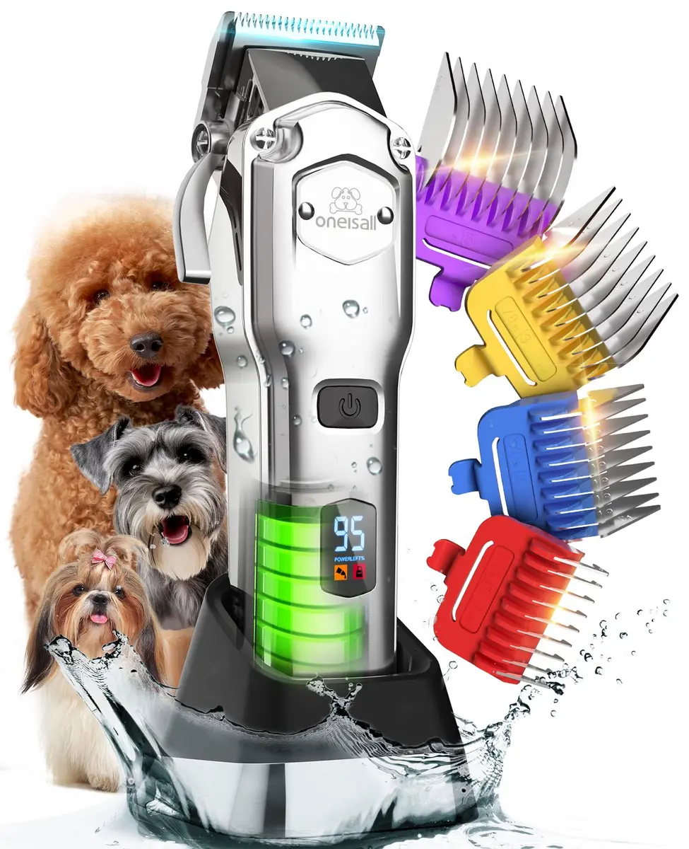 oneisall Professional Dog Grooming Clippers for Thick Hair | Low Noise, Rechargeable, Stainless Steel Blades - main product image