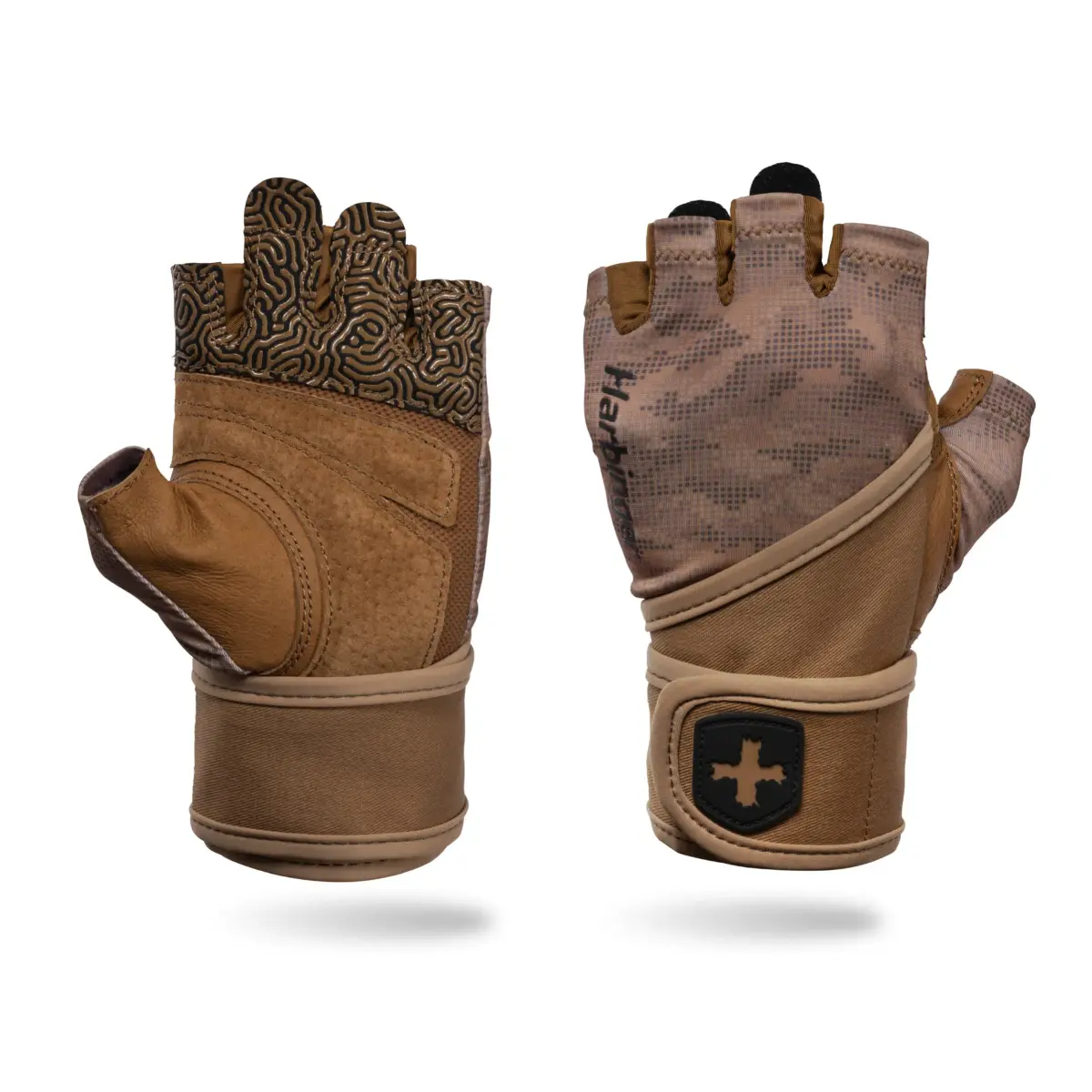 Harbinger Pro Wristwrap Gloves 3.0 - Enhanced Grip, Superior Wrist Support, Breathable Lycra, Leather Palm, Half-Finger Design, Large | Weightlifting & Gym Accessory - main product image