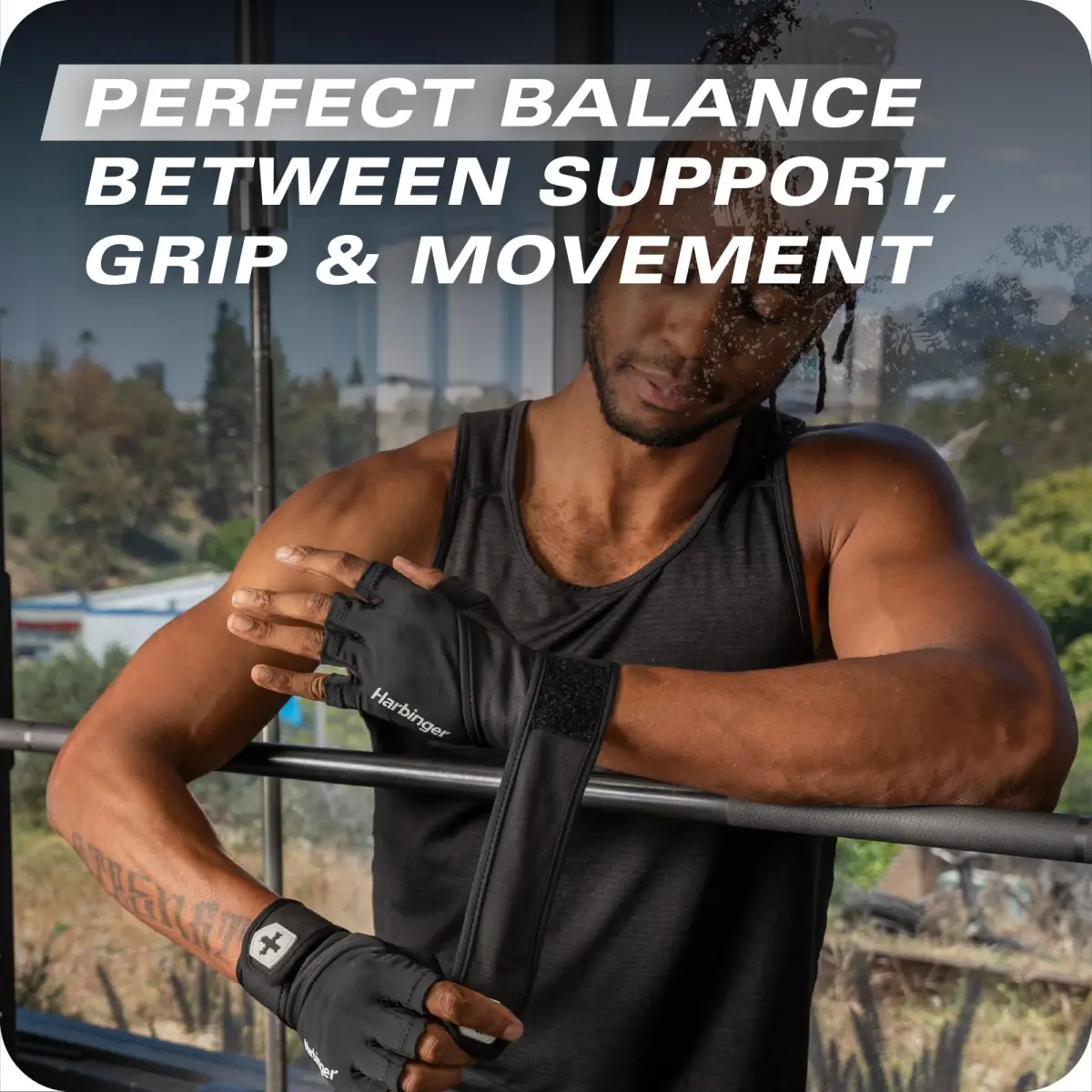 Harbinger Pro Wristwrap Gloves 3.0 - Enhanced Grip, Superior Wrist Support, Breathable Lycra, Leather Palm, Half-Finger Design, Large | Weightlifting & Gym Accessory - view 7