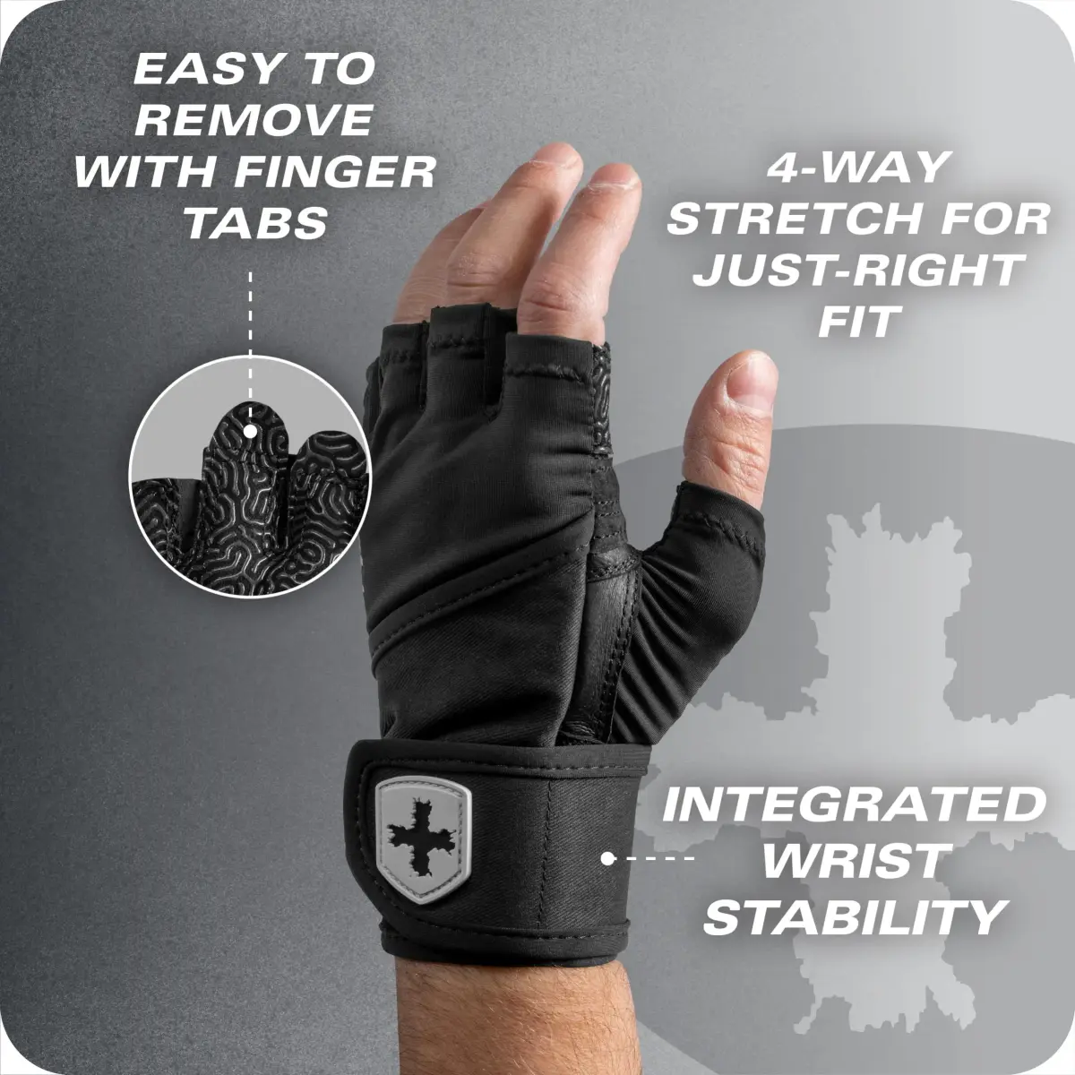 Harbinger Pro Wristwrap Gloves 3.0 - Enhanced Grip, Superior Wrist Support, Breathable Lycra, Leather Palm, Half-Finger Design, Large | Weightlifting & Gym Accessory - view 8