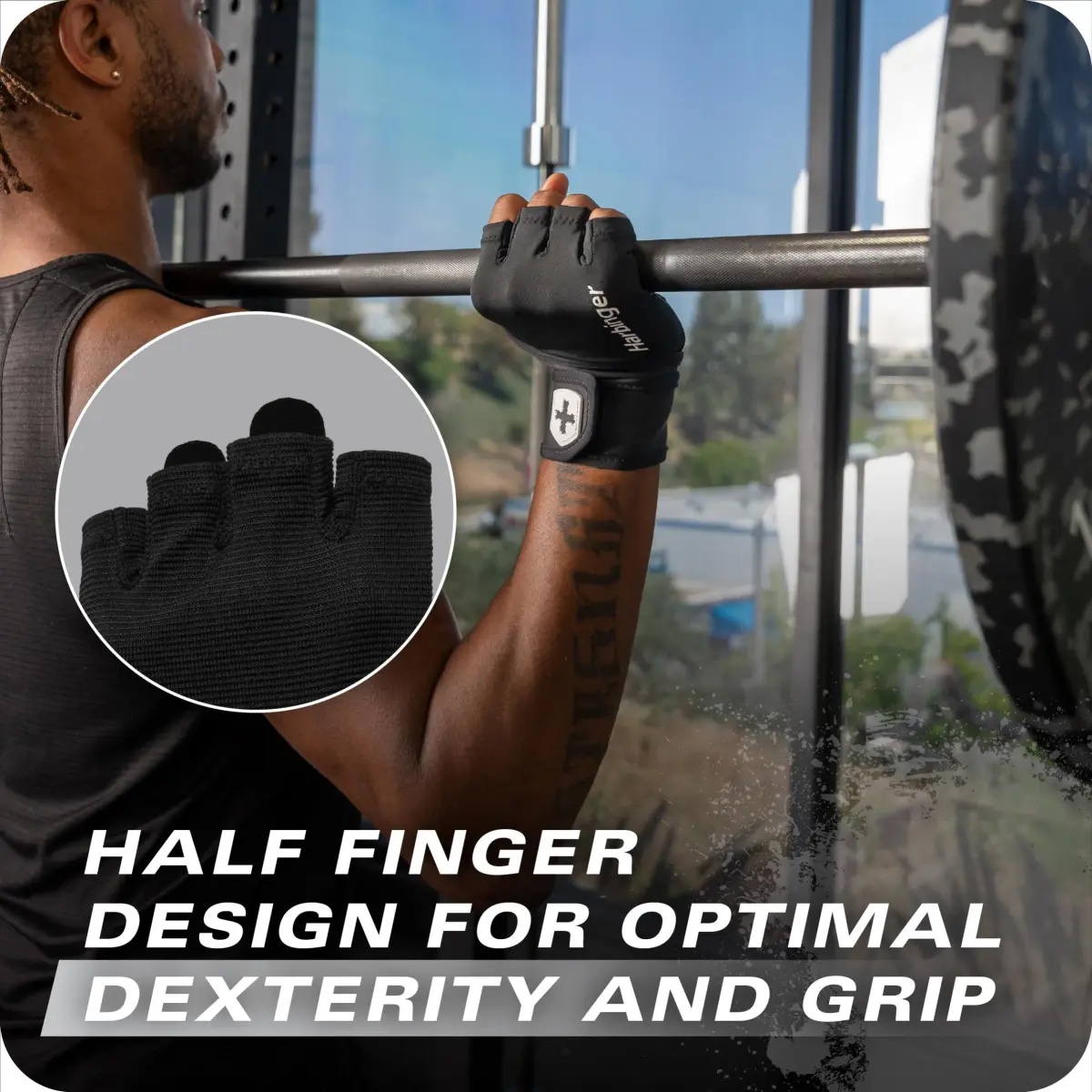 Harbinger Pro Wristwrap Gloves 3.0 - Medium | Enhanced Grip & Wrist Support for Weightlifting - view 3