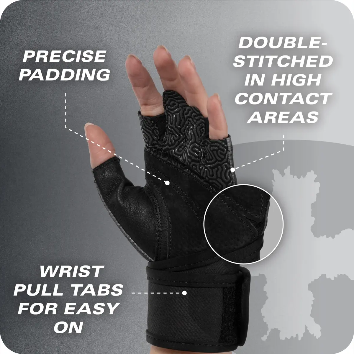 Harbinger Pro Wristwrap Gloves 3.0 Large | Enhanced Grip & Wrist Support for Weightlifting - view 9