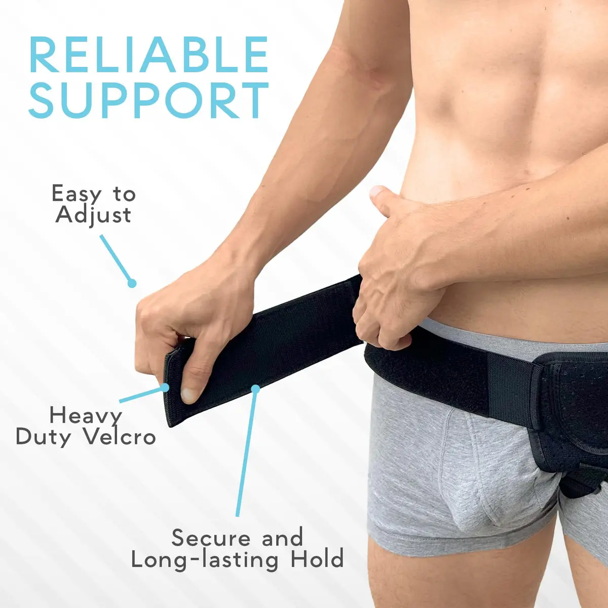 Adamson Hernia Belt for Men - Adjustable Inguinal Support 90-120cm | Discreet Groin Compression - view 6