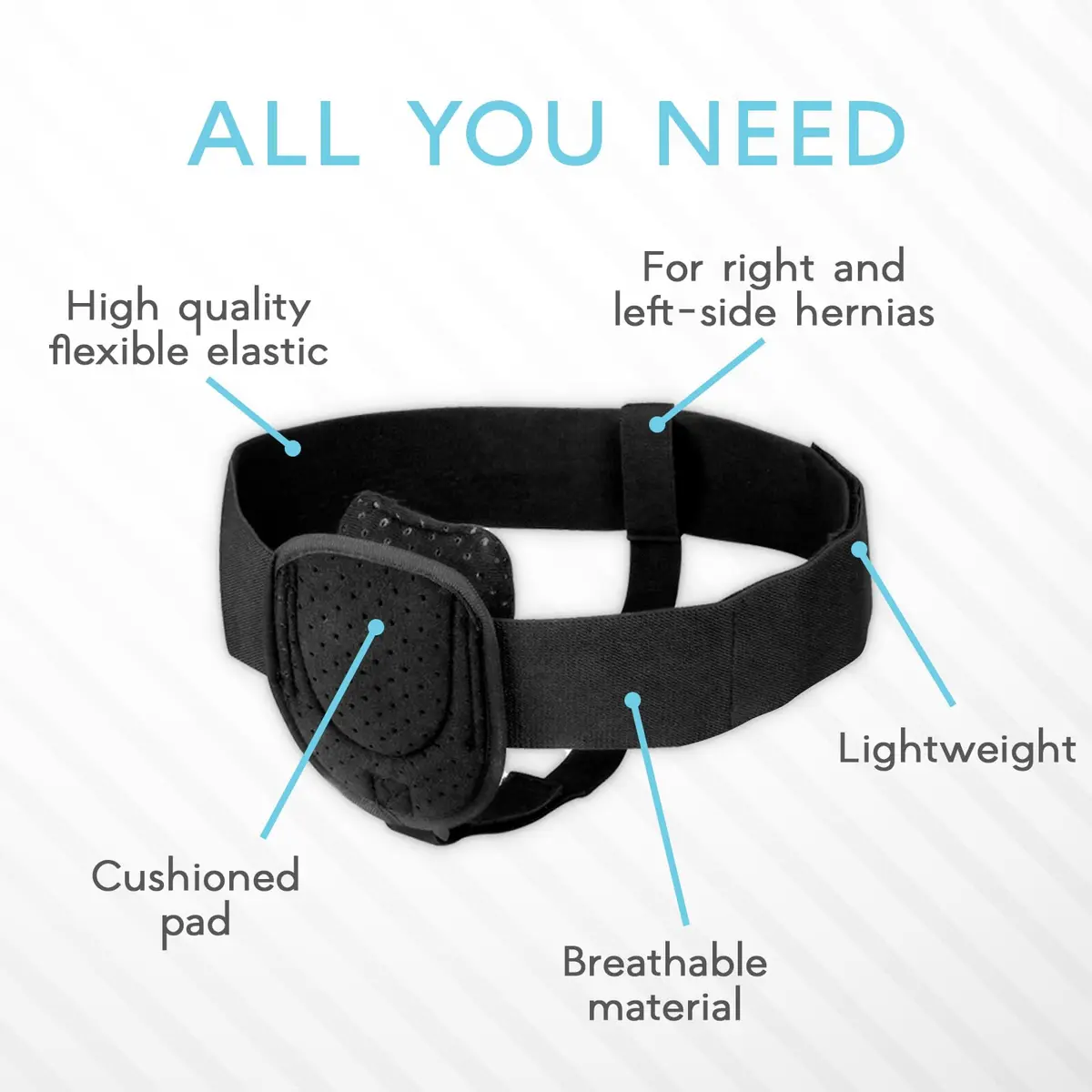 Adamson Hernia Belt for Men - Adjustable Inguinal Support 90-120cm | Discreet Groin Compression - view 3