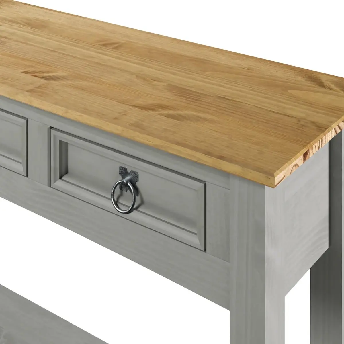 American Furniture Classics Cottage Gray Wood Hall Table Console | Farmhouse Style, Solid Pine, 47.99x12.64x28.82 inches - view 4