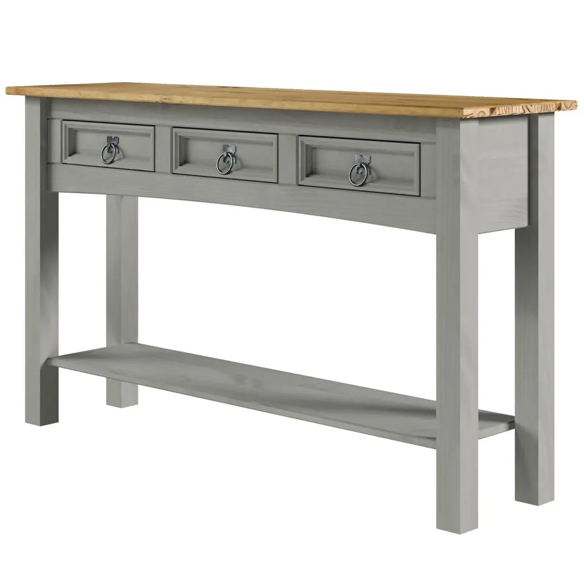 American Furniture Classics Cottage Gray Wood Hall Table Console | Farmhouse Style, Solid Pine, 47.99x12.64x28.82 inches - main product image
