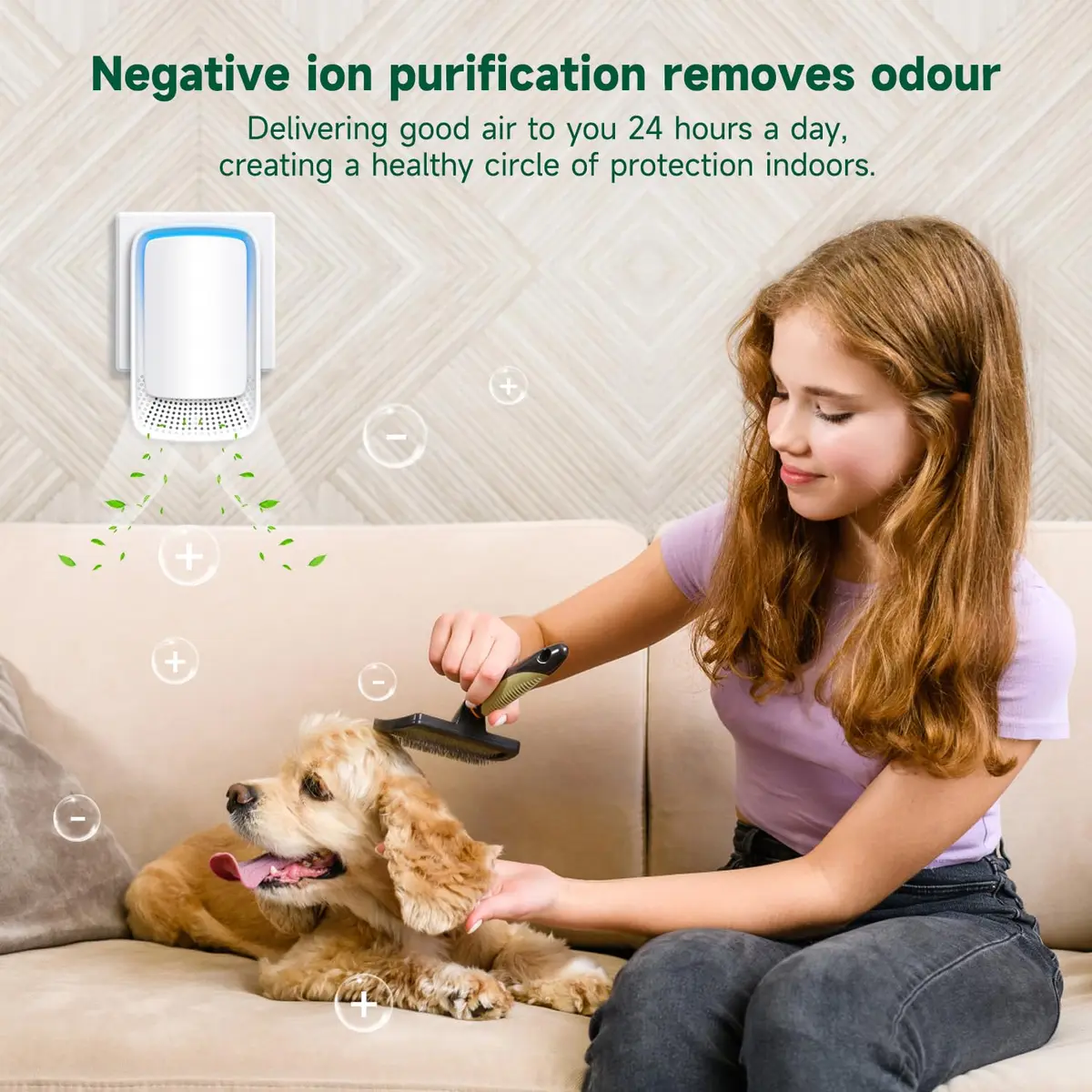 JOSTART Air Ionizers for Home 3 Pack | Filterless Negative Ion Generator, Quiet, Odor & Smoke Eliminator, Portable, White (3 pcs, 220V, 2W) - view 5