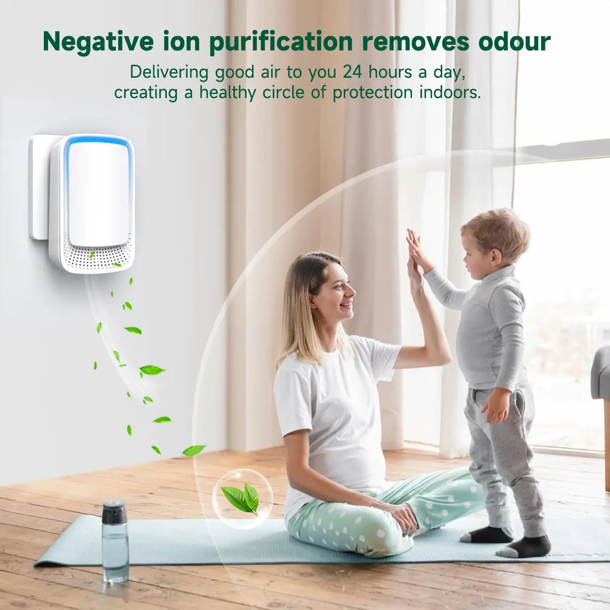 JOSTART Air Ionizers for Home 3 Pack | Filterless Negative Ion Generator, Quiet, Odor & Smoke Eliminator, Portable, White (3 pcs, 220V, 2W) - view 6