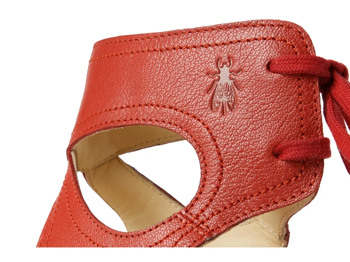 Fly London Yulp571fly Sandal Wedge Heel 10.5/11 | Unique Back-Lace Design, Leather Upper, Rubber Sole - view 6