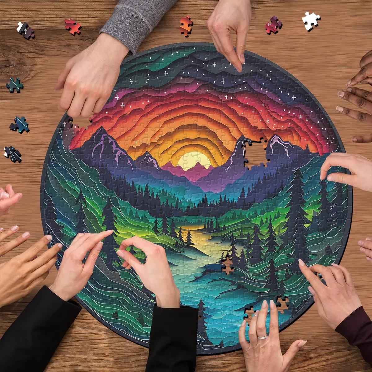 PPuzzling Magic Forest Puzzle 26.6 x 26.6 inches | 1000 Piece Challenging Art Puzzle - view 5