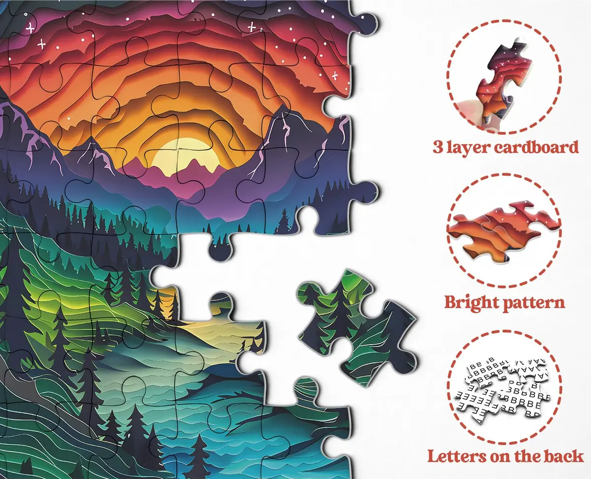 PPuzzling Magic Forest Puzzle 26.6 x 26.6 inches | 1000 Piece Challenging Art Puzzle - view 4