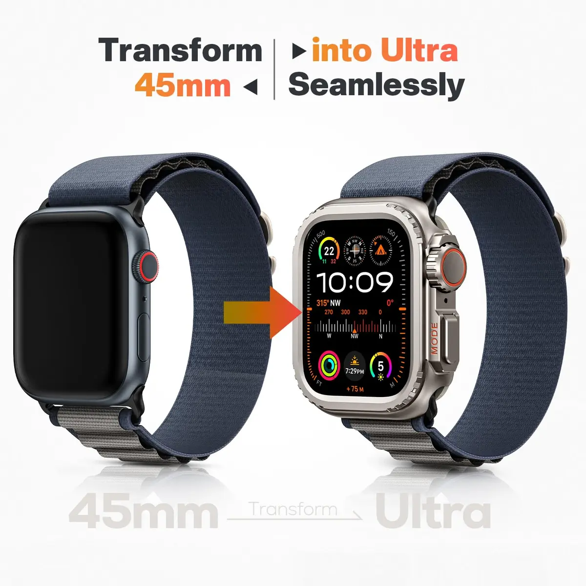 Goton Ultra-Look Metal Case for Apple Watch Series 9/8/7 45mm | Aluminum Alloy Bumper with Ceramic Back - view 4
