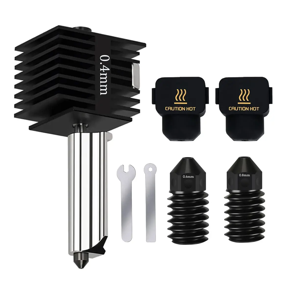 LANKEGU Upgrade Hotend Kit for Bambu Lab A1 Mini 3D Printer | 0.4/0.6/0.8mm Hardened Steel Nozzle & Silicone Sock - main product image