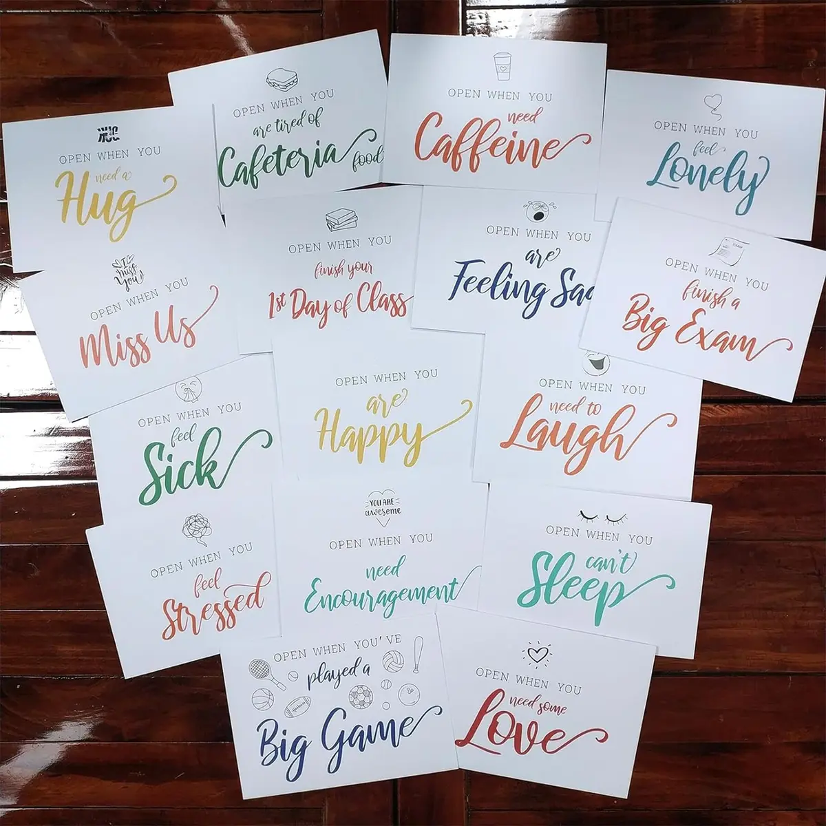 Grurun Open When Envelopes Kit 16pcs (4.8 x 6.8 inches) | College Student Long Distance Relationship Gift - view 2
