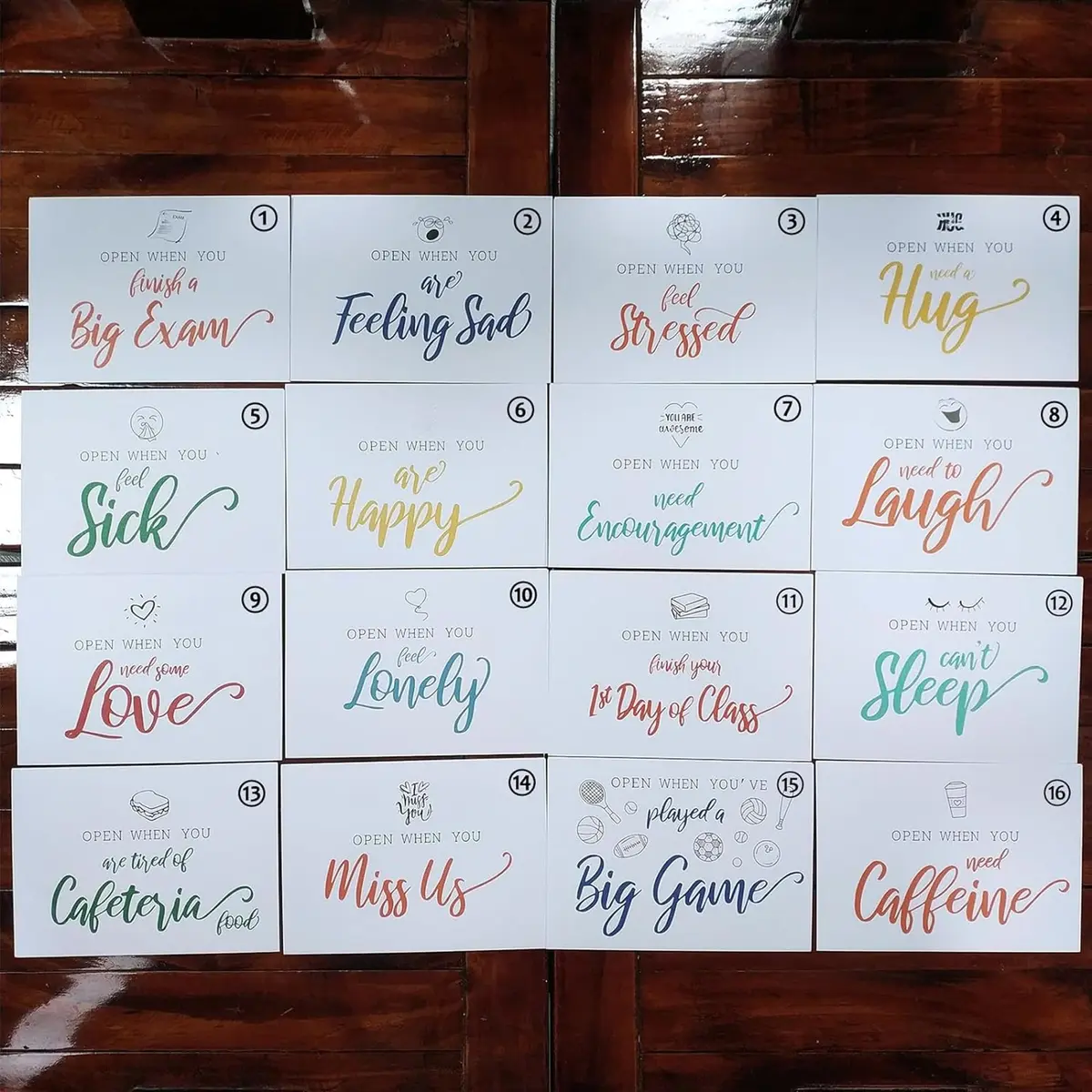Grurun Open When Envelopes Kit 16pcs (4.8 x 6.8 inches) | College Student Long Distance Relationship Gift - view 3