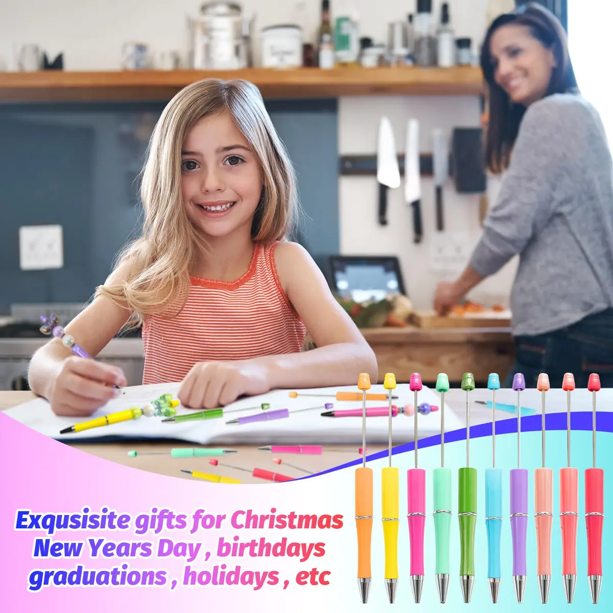 DASTTUIS Beadable Pens Kit 150 Pieces | Creative DIY Craft Set for Students & Teachers - view 5