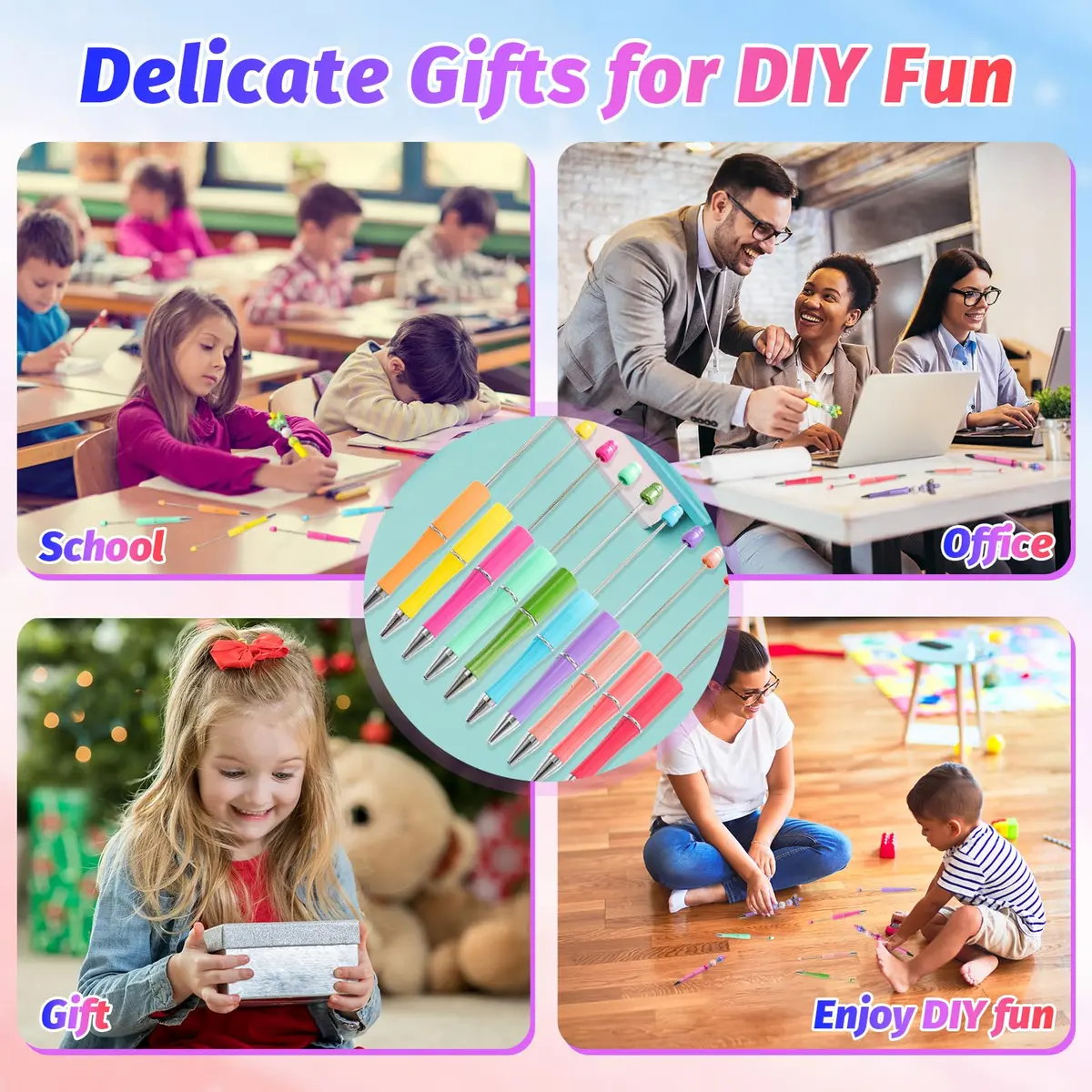 DASTTUIS Beadable Pens Kit 150 Pieces | Creative DIY Craft Set for Students & Teachers - view 6