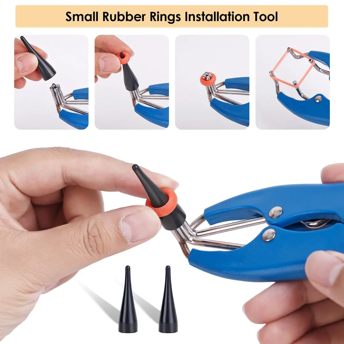 ZHEQOGZH Livestock Castration Bander with 4 Sizes of Castrator Rings | Farm & Ranch Handling Supplies - view 3