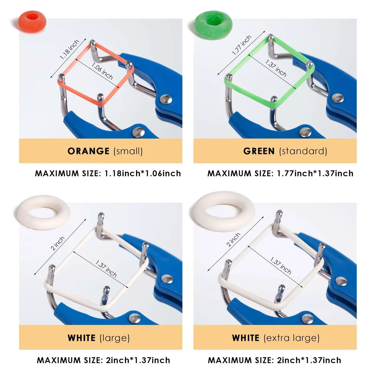 ZHEQOGZH Livestock Castration Bander with 4 Sizes of Castrator Rings | Farm & Ranch Handling Supplies - view 4