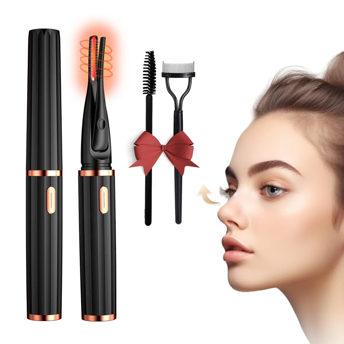 MGKO Heated Eyelash Curler M-xz2 Black | Natural Curling 24 Hours Long Lasting - main product image