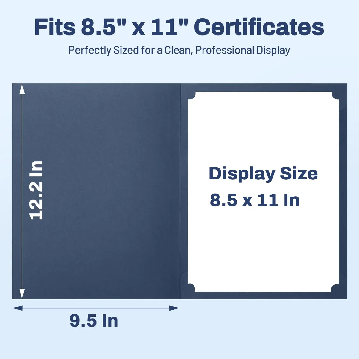 SUNEE Navy Blue Diploma Holders with Gold Foil Border | 100 Pack Letter Size 8.5 x 11 Certificate Covers - view 5