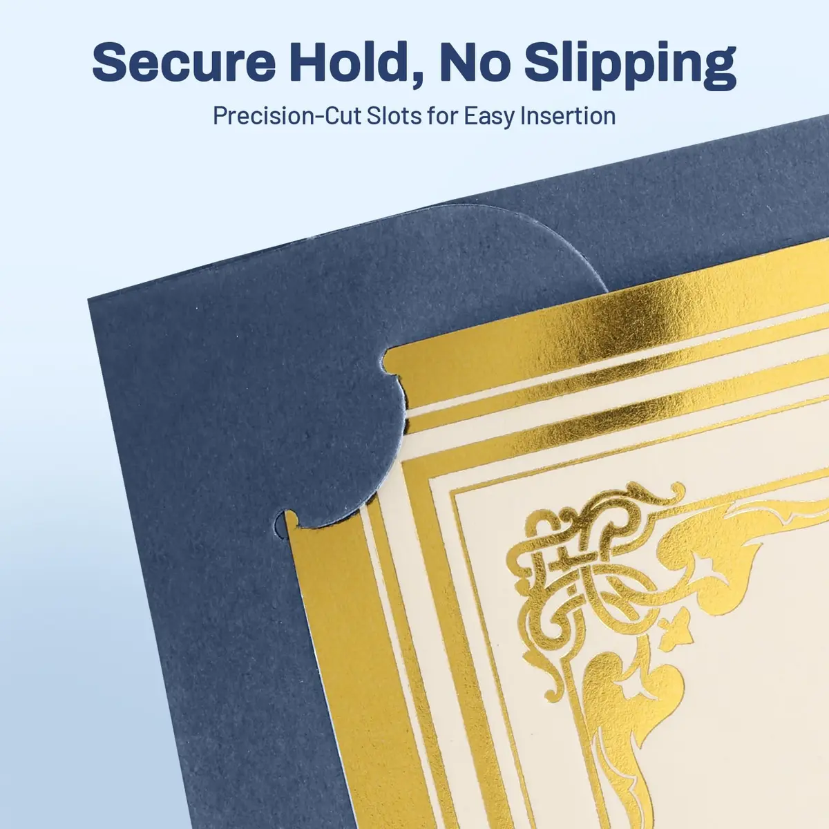 SUNEE Navy Blue Diploma Holders with Gold Foil Border | 100 Pack Letter Size 8.5 x 11 Certificate Covers - view 4