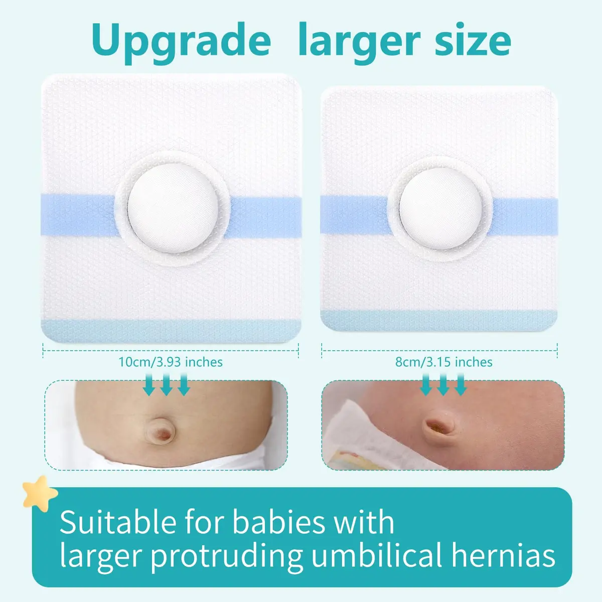 ENLUNTRA Belly Button Shaper Waterproof Cotton Pads 10×10cm | Infant Navel Support - view 8