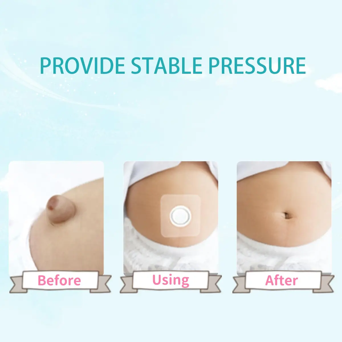 ENLUNTRA Belly Button Shaper with Waterproof Cotton Pads 8×8cm | Infant Navel Support for Baby's Comfort - view 6