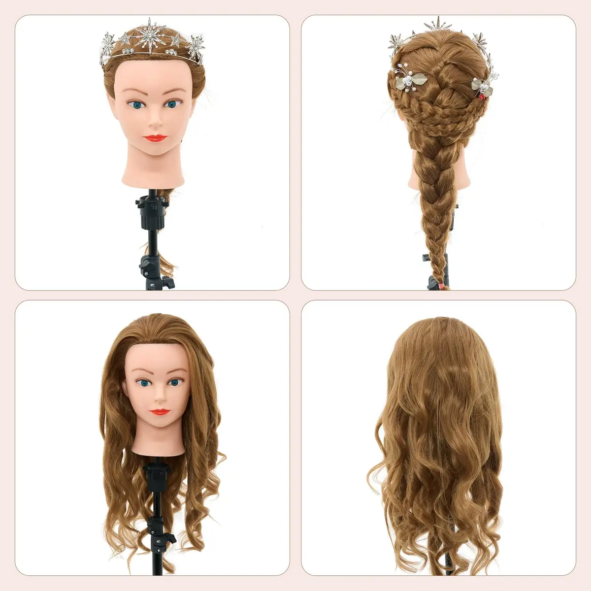 Neverland Beauty & Health 28Inch Real Hair Mannequin Head | Cosmetology Practice with Blonde Hair - view 5