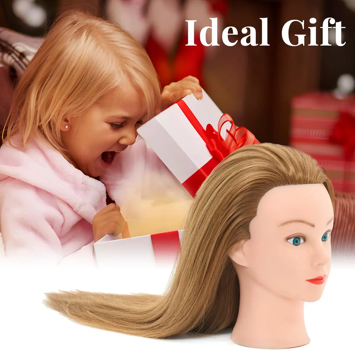 Neverland Beauty & Health 28Inch Real Hair Mannequin Head | Cosmetology Practice with Blonde Hair - view 7