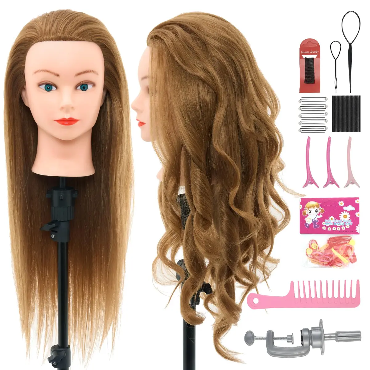 Neverland Beauty & Health 28Inch Real Hair Mannequin Head | Cosmetology Practice with Blonde Hair - view 8