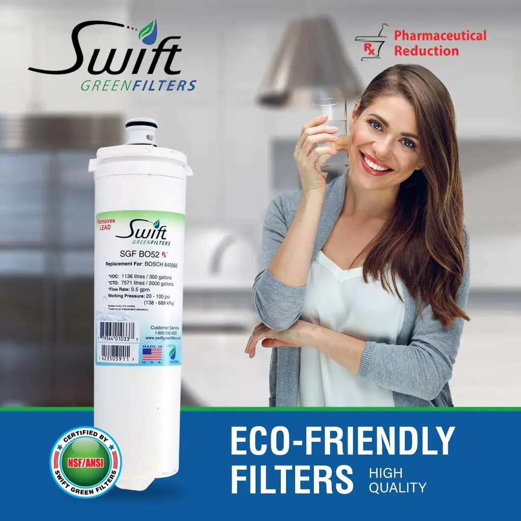 Swift Green Filters SGF-BO52 Rx Compatible Refrigerator Water Filter 6 pack | NSF Certified, 2000-Gallon Capacity, Made in USA - view 2