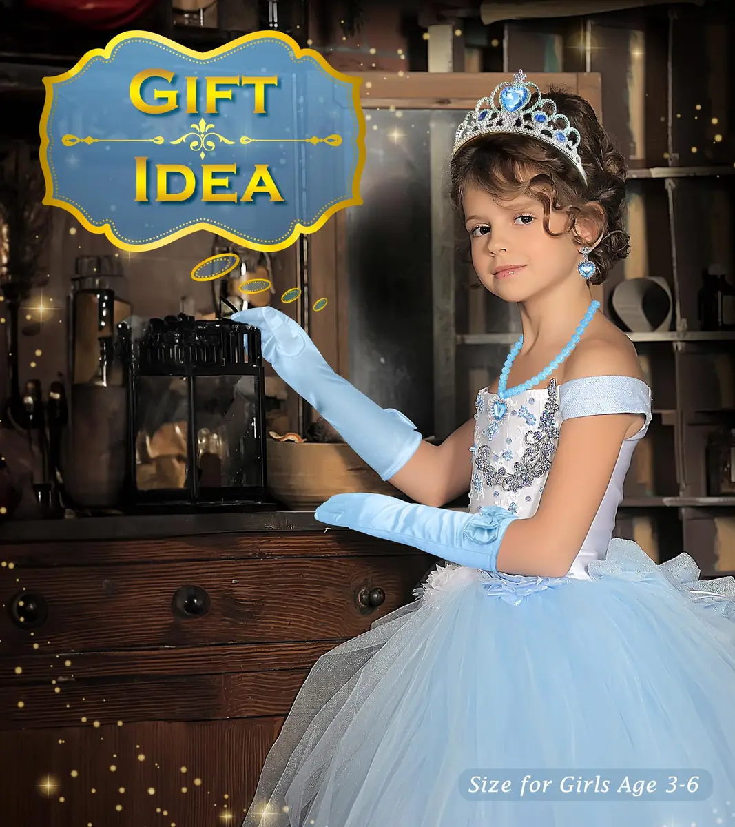 BIBUTY Princess Dress Up Accessories Princess Crown Tiara for Little Girls | Imaginative Play Set for Ages 3-6 - view 2
