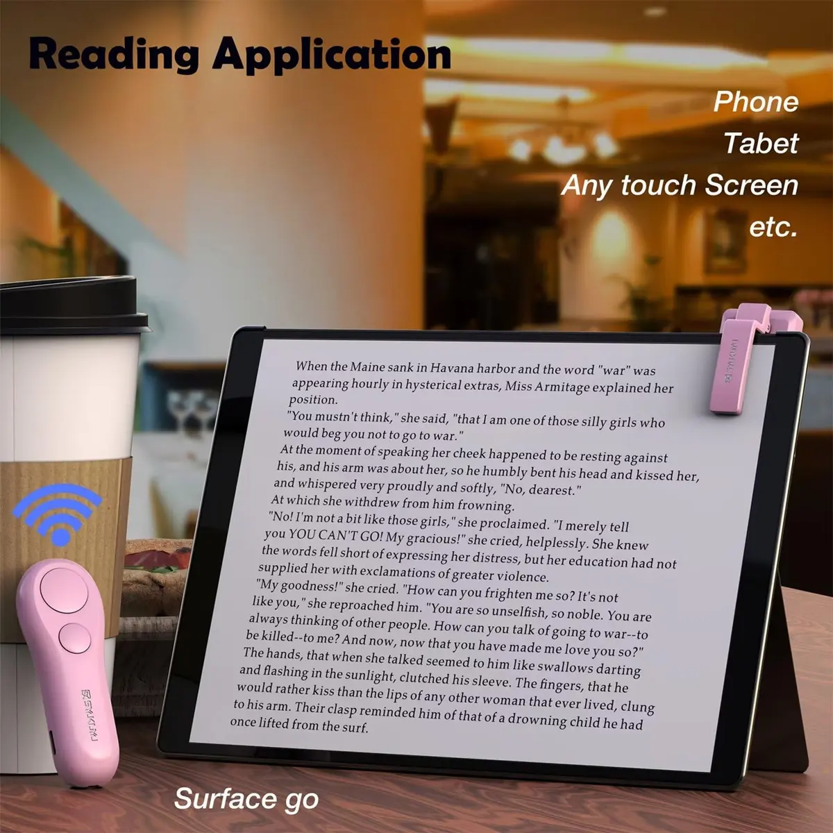 SK SYUKUYU RF Remote Page Turner for Kindle, iPad, Tablets & Phones | Pink, 30m Range - view 7