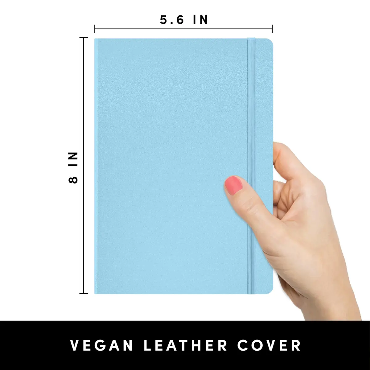 PAPERAGE Blank Journal Notebook, Light Blue, 5.6 x 8 in (14.2 x 20.3 cm) | Acid-Free Paper, Lay Flat Design - view 2