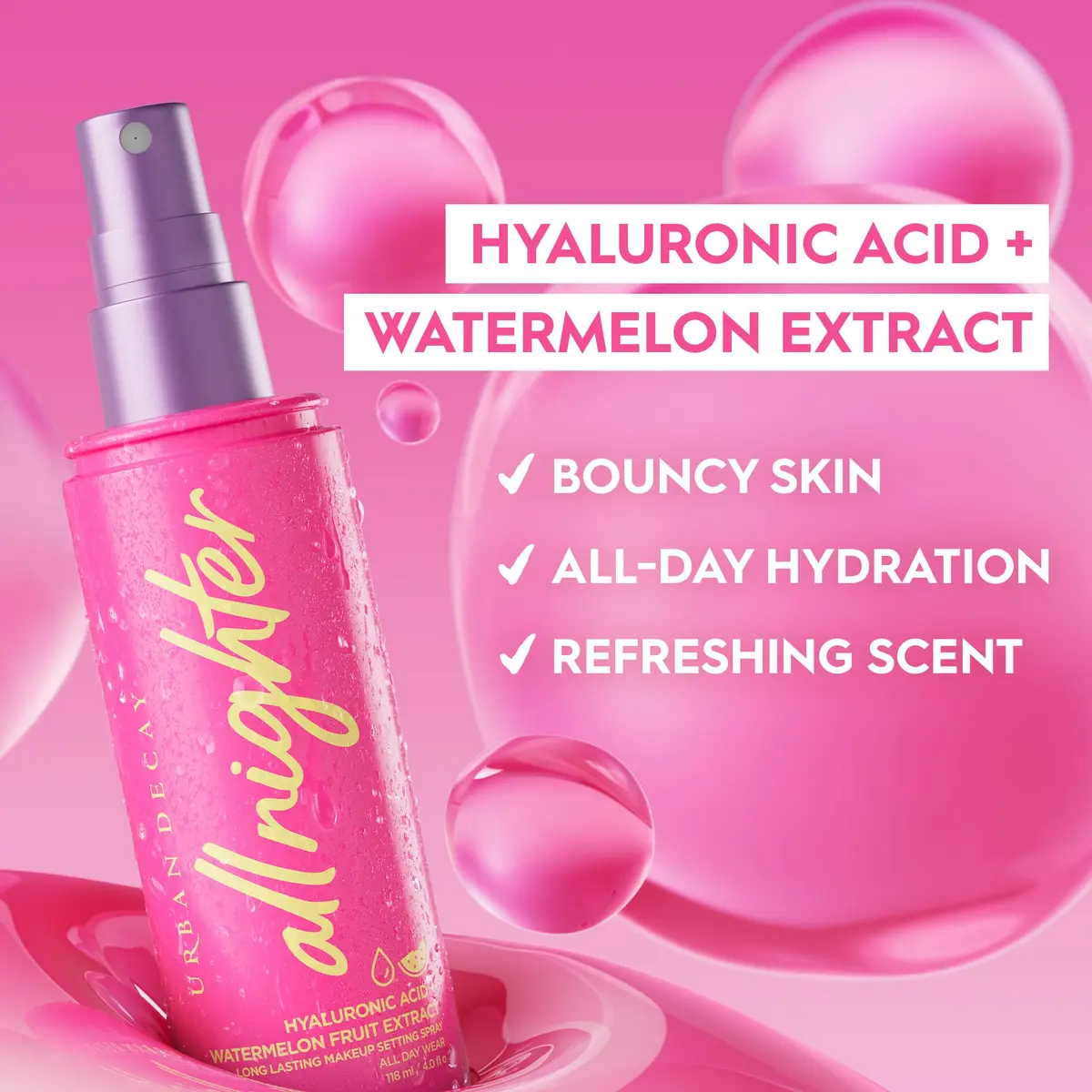 Urban Decay All Nighter Hyaluronic Acid Setting Spray 30ml (1 fl oz) | Luminous Dewy Finish - view 4