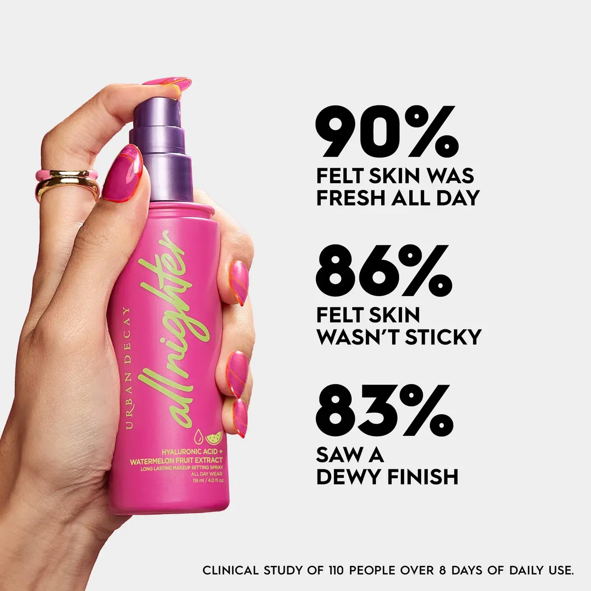 Urban Decay All Nighter Hyaluronic Acid Setting Spray 30ml (1 fl oz) | Luminous Dewy Finish - view 5