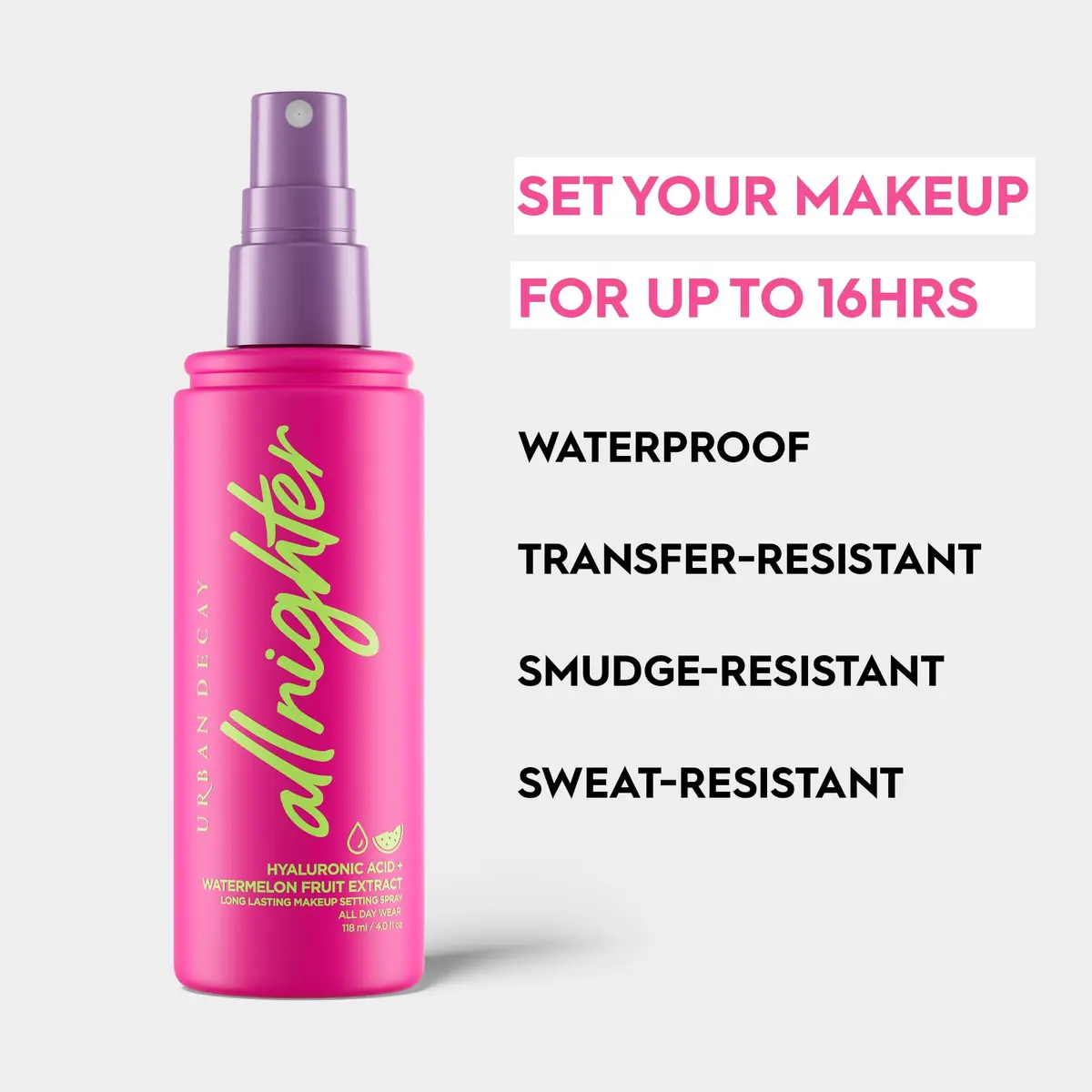 Urban Decay All Nighter Hyaluronic Acid Setting Spray 30ml (1 fl oz) | Luminous Dewy Finish - view 3