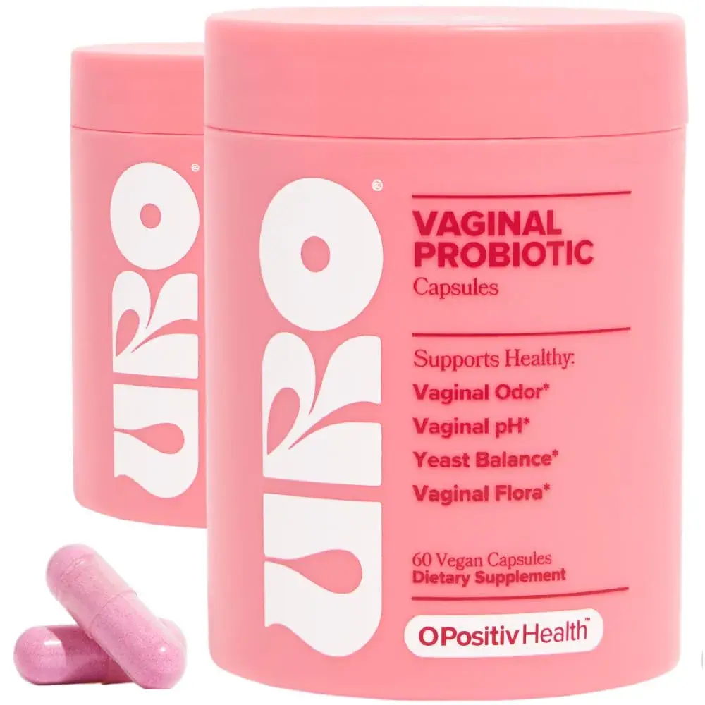 O Positiv URO Vaginal Probiotics for Odor, Flora & pH Balance 120 Count (2 x 60 Count Bottles) | Clinically Studied Blend - main product image