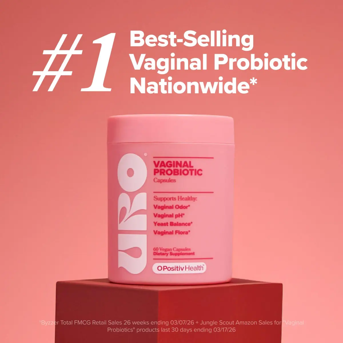O Positiv URO Vaginal Probiotics for Odor, Flora & pH Balance – 180 Capsules (90-Day Supply) | Supports Vaginal Health - view 7