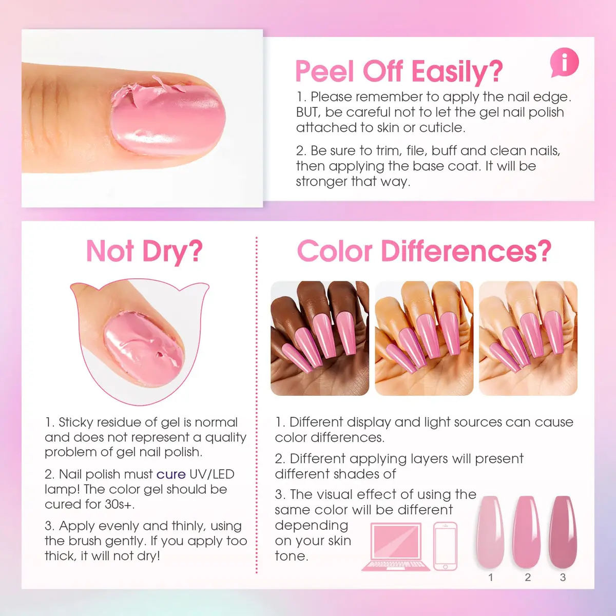 ROSALIND 30pcs Gel Nail Polish Set with Base and Gel Top Coat, 5.1 fl oz (156ml) | Professional Salon Quality for DIY Manicures - view 8