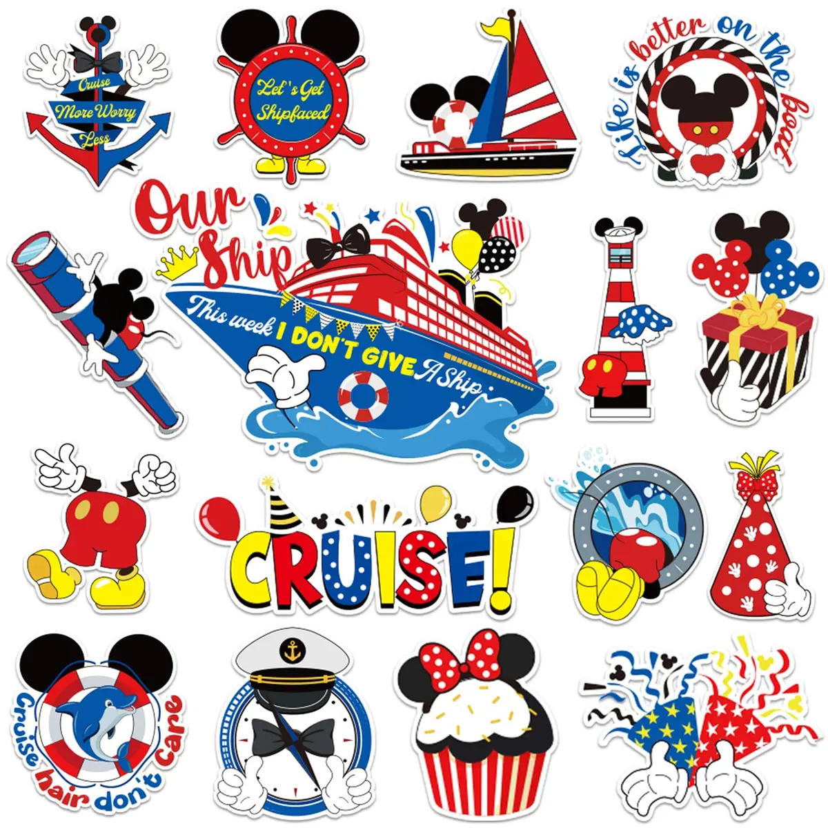 Lionoble 16pcs Reflective Mouse & Cruise Door Magnets | Summer Magnetic Stickers for Cars & Refrigerator - main product image