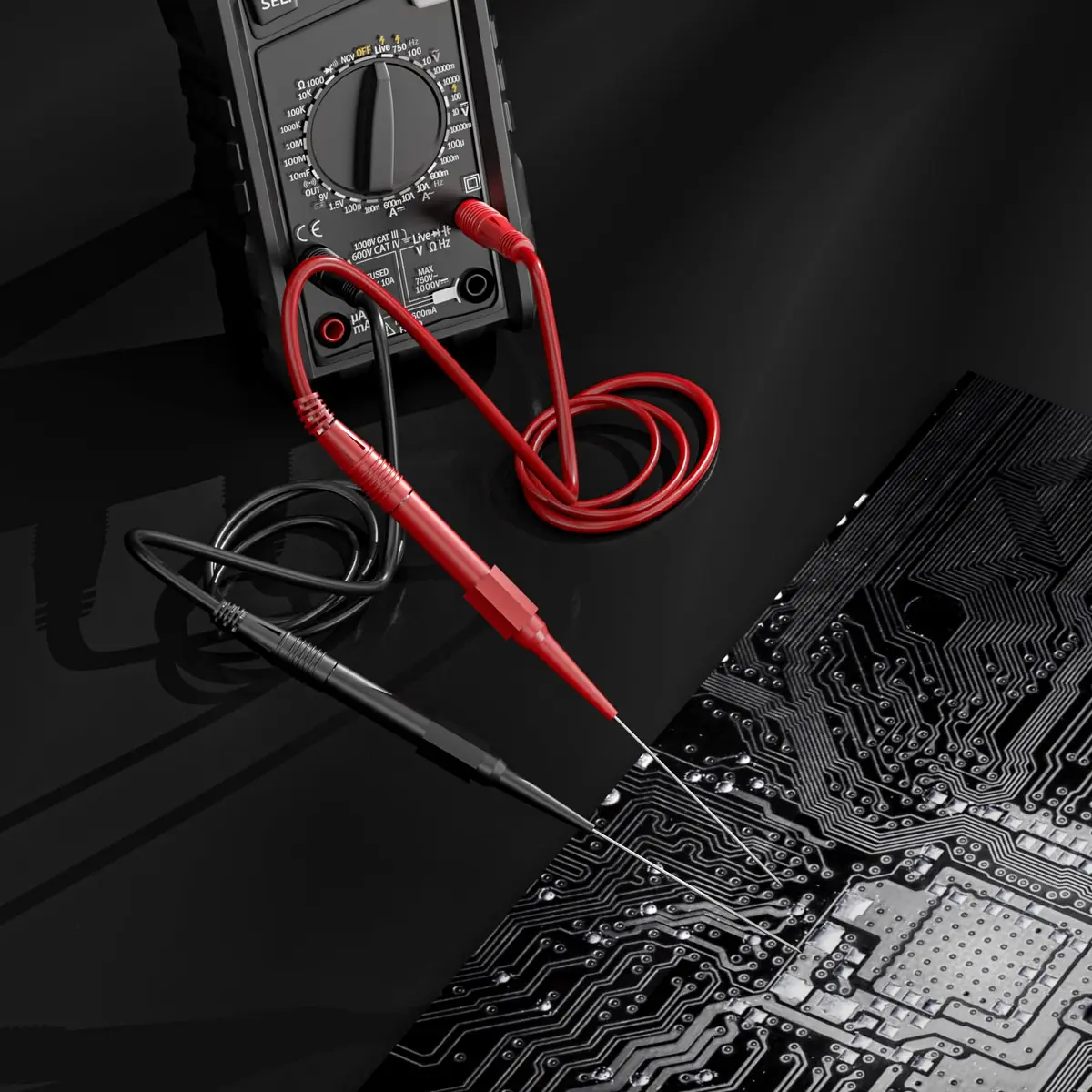 Goupchn 0.7mm Long Version Test Probes Pins, Red & Black | Stainless Steel, 11.2cm, 10PCS - view 6